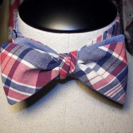 Reversible Cotton Batwing (Red/White/Blue Madras Plaid)