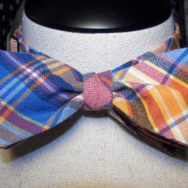 Cotton Batwing (Orange/Blue Plaid)