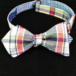 Reversible Cotton Diamond-Point (Blue & Red Madras/Blue Check)