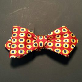 Silk Diamond-Point (Orange/Navy Dots)