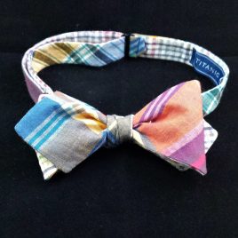 Reversible Cotton Diamond-Point (Multicolor Madras/Seersucker)