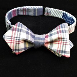 Reversible cotton Diamond-Point (Red, White, Blue Madras/Blue Seersucker)