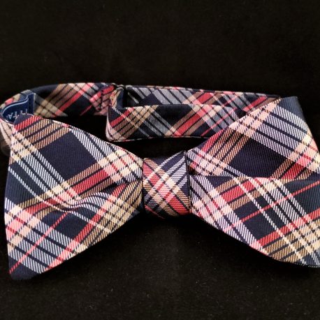 navy orange plaid bf tied