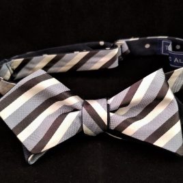 Reversible Silk Diamond-Point (Blue Polka Dots/Stripes)